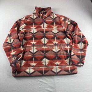 Billabong Adventure Division Boundary Fleece Mens Large Orange Aztec Sweatshirt